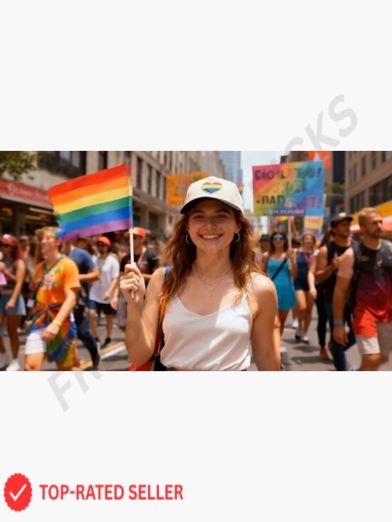 Rainbow Pride Trucker Hat Unisex Vintage Adjustable Baseball Cap Cotton